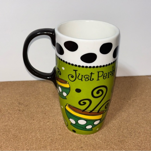 5/$25 
Just Perk Up Green and Black Mug Coffee Tea Tall - Picture 5 of 5